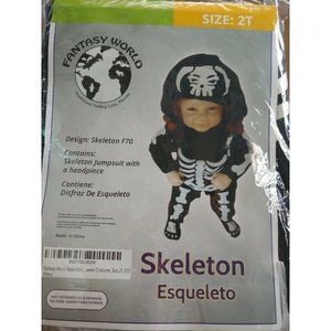 Fantasy World Skeleton Toddler-s Halloween Costume-s, 2t Black